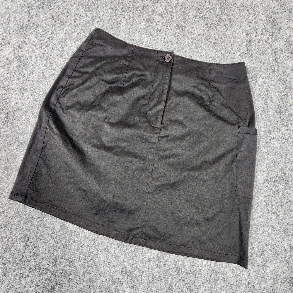 Express World Brand Stretch Black Mini‎ Skirt Utility Cargo Pocket Size 1/2